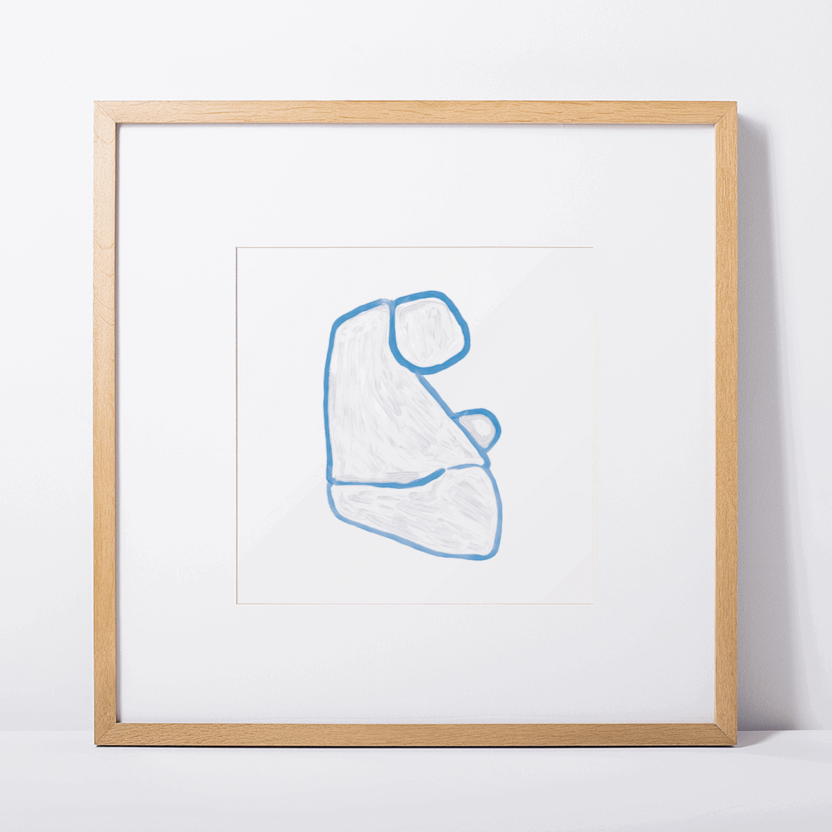 Figurative painting of a woman, in matisse blue by Michelle Macnamara