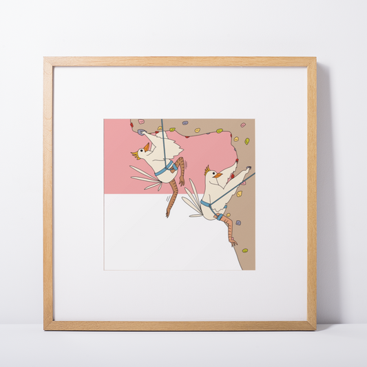 Birds climbing walls - Fun kids art - bedroom art from Michelle Macnamara’s book - If Penguins Wore Pants - Australia Artist + Author