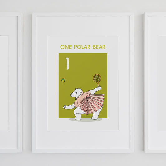 One Polar Bear - Kids Art - Nursery Art Posters - Michelle Macnamara - Australian Artist and CHildren’s Author