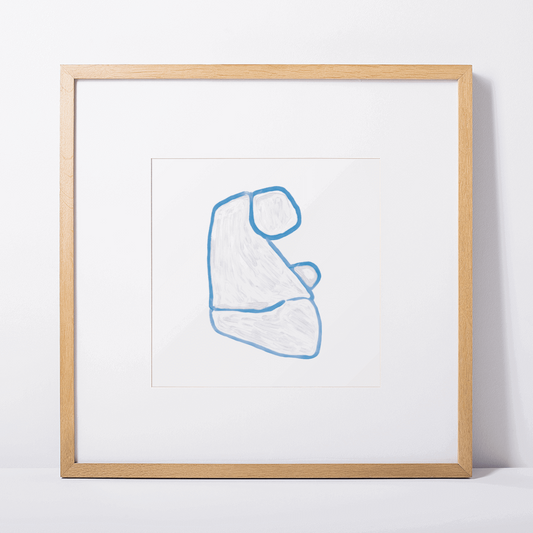 Figurative painting of a woman, in matisse blue by Michelle Macnamara