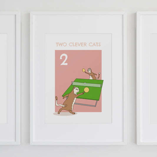 Two Clever Cats - Cats being cute - Cute kids art - Art posters for kids - Michelle Macnamara Australian Artist and Children’s Author 