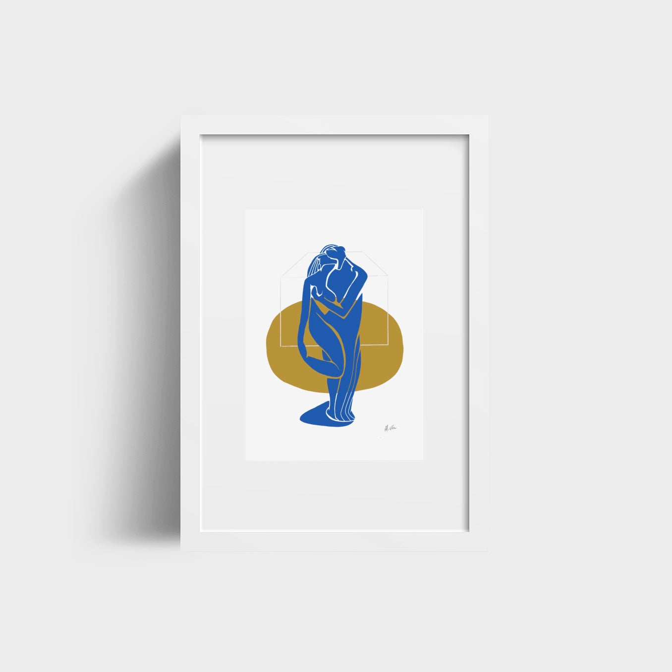The Flow is a powerful, feminine figurative artwork by Australian artist Michelle Macnamara. A Matisse blue nude inspired by strength, flow and grace of a woman