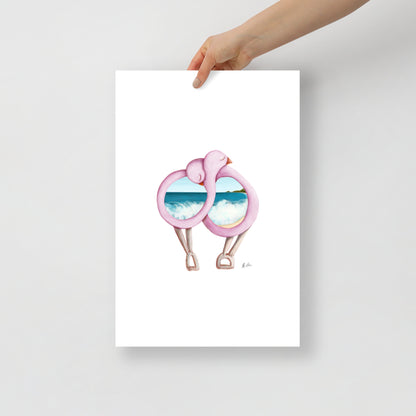 Realistic style drawing and painting of a colourful bird by artist Michelle Macnamara - Byron Bay beach Love Birds