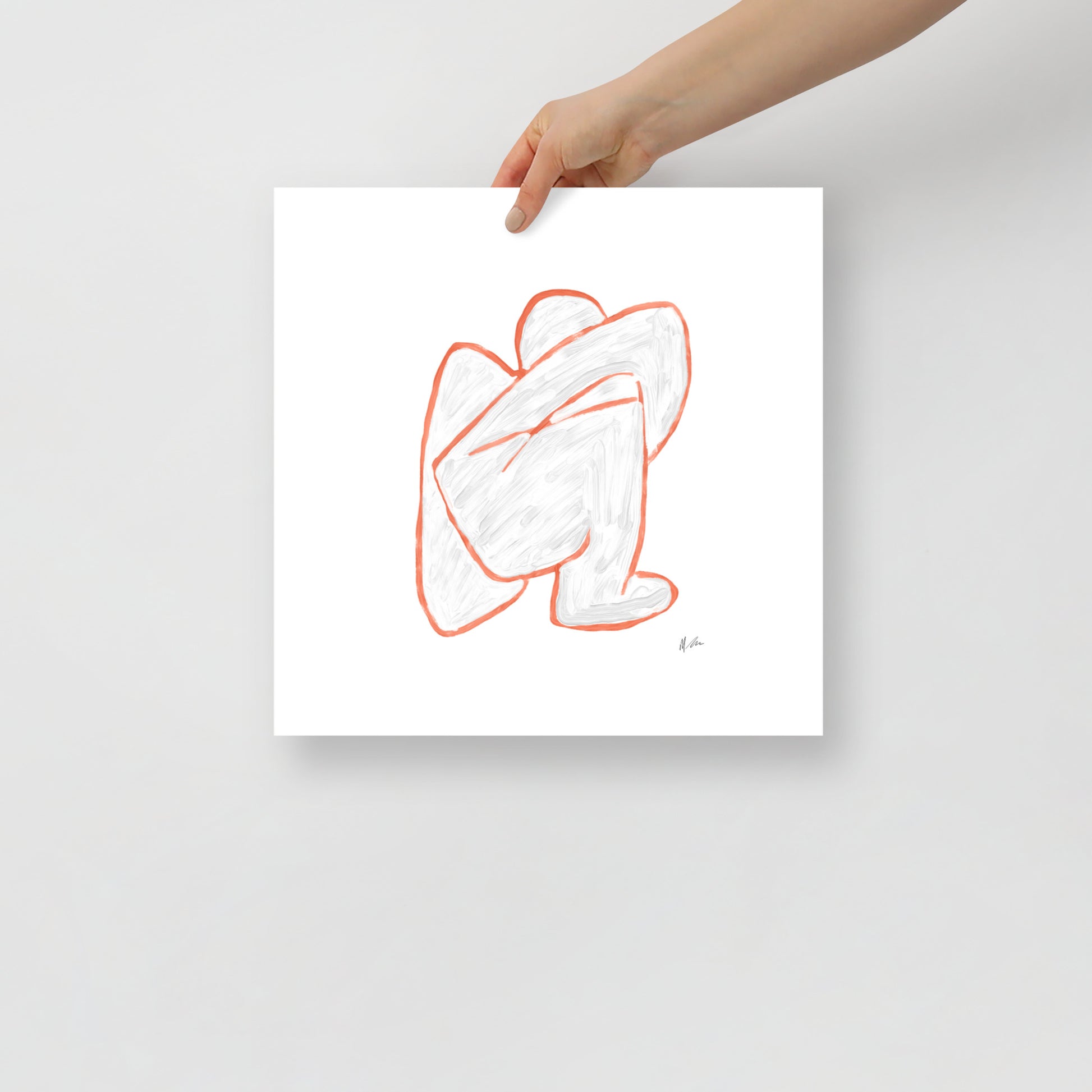 Figurative painting of a woman, in matisse orange by Michelle Macnamara