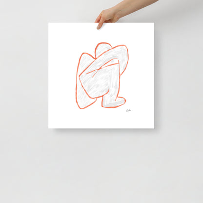 Figurative painting of a woman, in matisse orange by Michelle Macnamara
