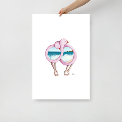 Realistic style drawing and painting of a colourful bird by artist Michelle Macnamara - Byron Bay beach Love Birds